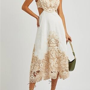 New Zimmermann Jeannie Cutout Embroidered Dress